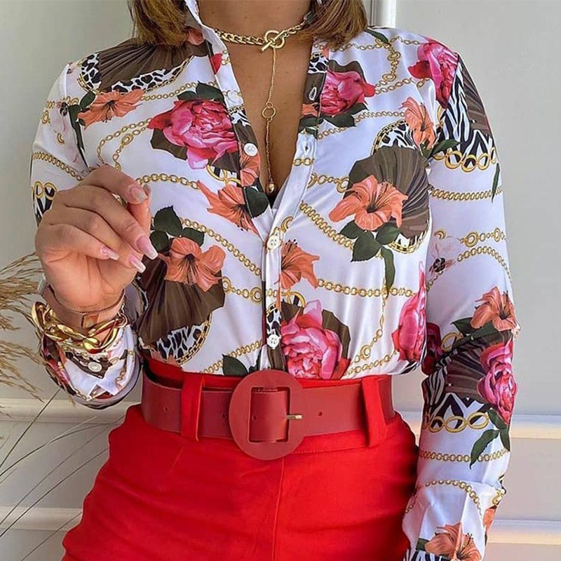 Women'S Blouse Long Sleeve Blouses Printing Vacation Printing Without Belt display picture 18