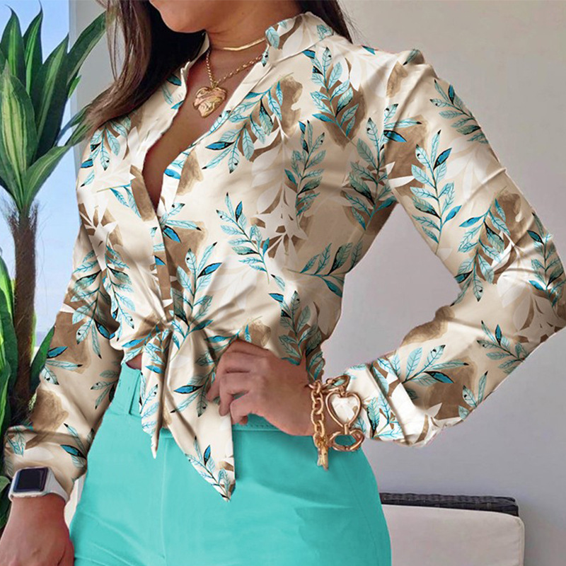Women'S Blouse Long Sleeve Blouses Printing Vacation Printing Without Belt display picture 23