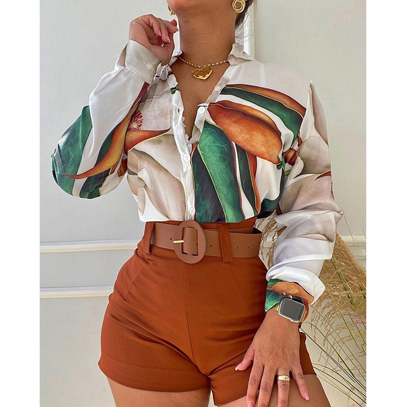 Women'S Blouse Long Sleeve Blouses Printing Vacation Printing Without Belt display picture 36