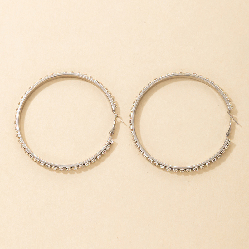1 Pair Fashion C Shape Plating Alloy Zircon Hoop Earrings display picture 6