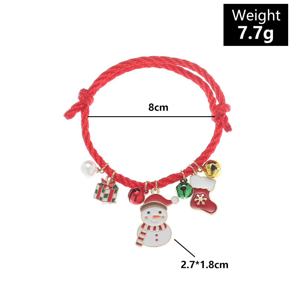 Cute Christmas House Snowflake Alloy Drawstring Unisex Bracelets 1 Piece display picture 1