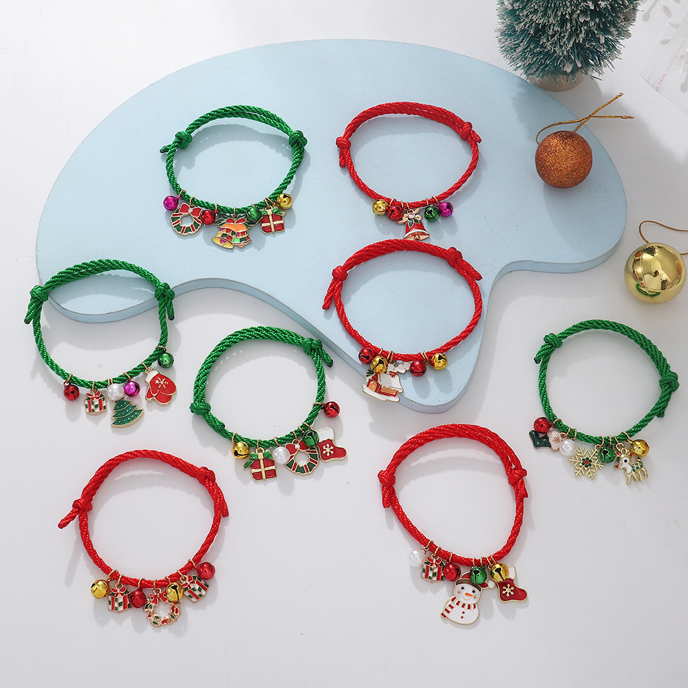 Cute Christmas House Snowflake Alloy Drawstring Unisex Bracelets 1 Piece display picture 5