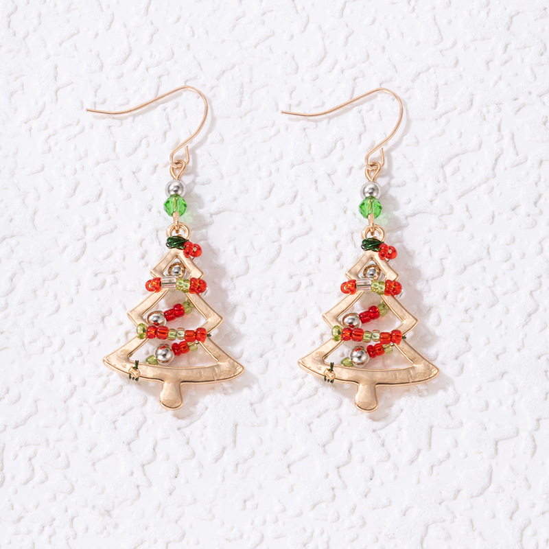 Fashion Christmas Tree Alloy Beaded Unisex Drop Earrings 1 Pair display picture 5