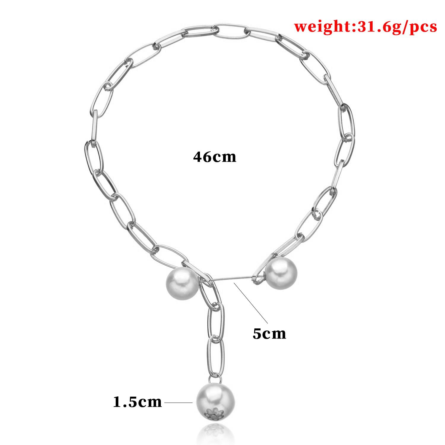 Punk Geometric Alloy Plating Artificial Pearls Women's Pendant Necklace 1 Piece display picture 5