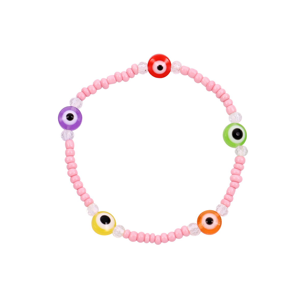Simple Style Devil's Eye Synthetic Resin Beaded Knitting Women's Bracelets 1 Piece display picture 1