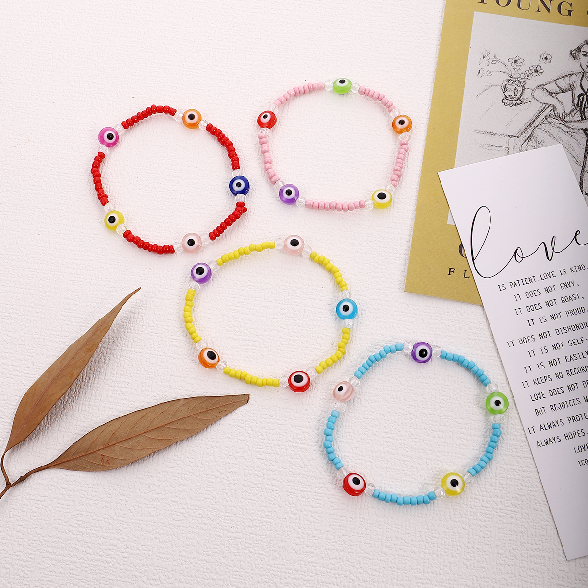 Simple Style Devil's Eye Synthetic Resin Beaded Knitting Women's Bracelets 1 Piece display picture 6