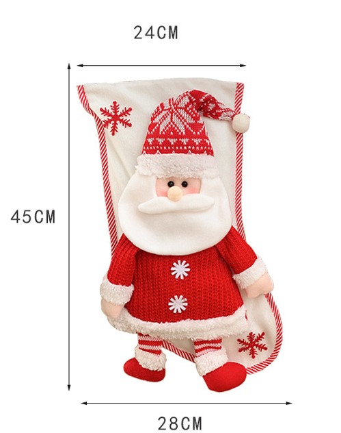 Christmas Fashion Santa Claus Snowman Cloth Nonwoven Party Christmas Socks display picture 2