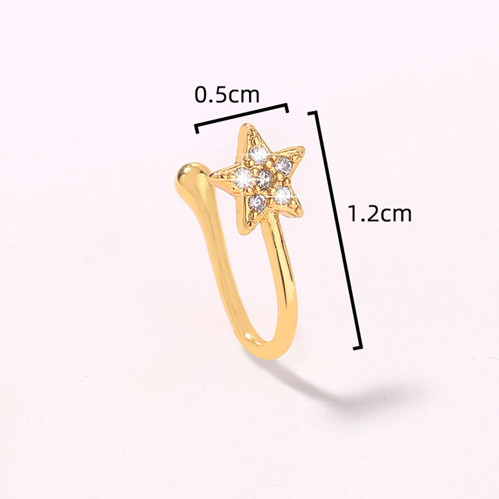 Fashion Flower Copper Inlay Zircon Nose Ring 1 Piece display picture 1