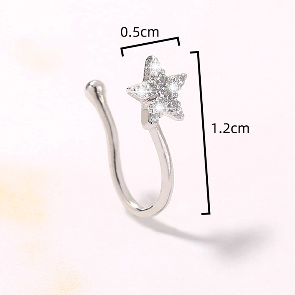 Fashion Flower Copper Inlay Zircon Nose Ring 1 Piece display picture 5