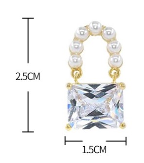 Fashion Geometric Bag Alloy Artificial Rhinestones Artificial Pearls Women's Drop Earrings 1 Pair display picture 5