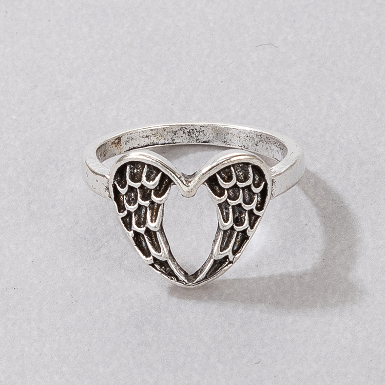 Simple Style Leaf Heart Shape Wings Alloy Hollow Out Unisex Rings display picture 15