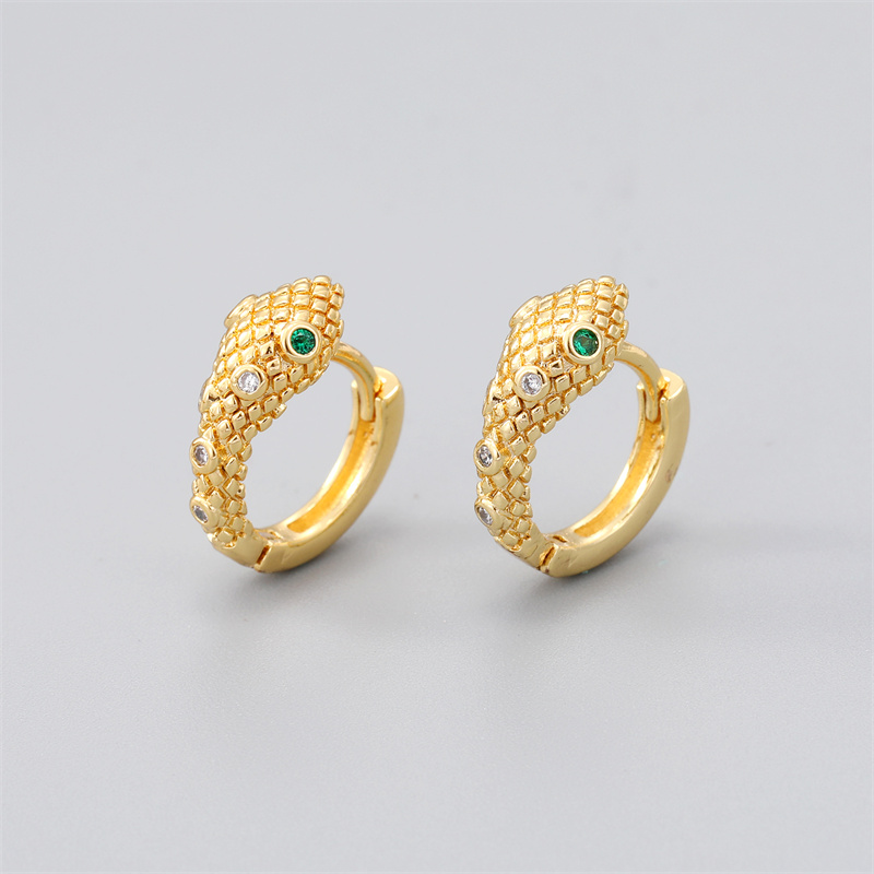 Simple Style Irregular Gold Plated Enamel Artificial Pearls Zircon Women's Hoop Earrings 1 Pair display picture 1