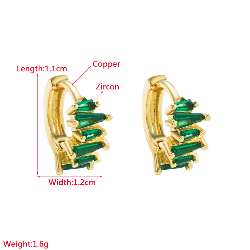 Elegant Circle Copper Gold Plated Zircon Hoop Earrings 1 Pair display picture 1
