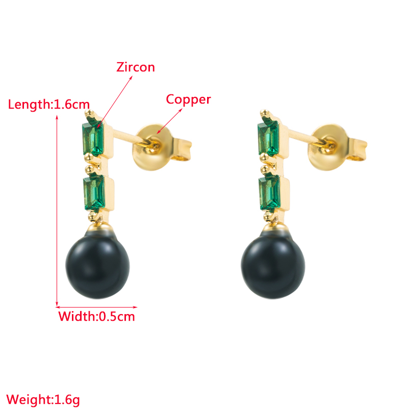 Fashion Ball Copper Gold Plated Zircon Drop Earrings 1 Pair display picture 1