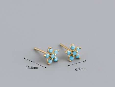 Fashion Flower Silver Inlay Zircon Ear Studs 1 Pair display picture 5