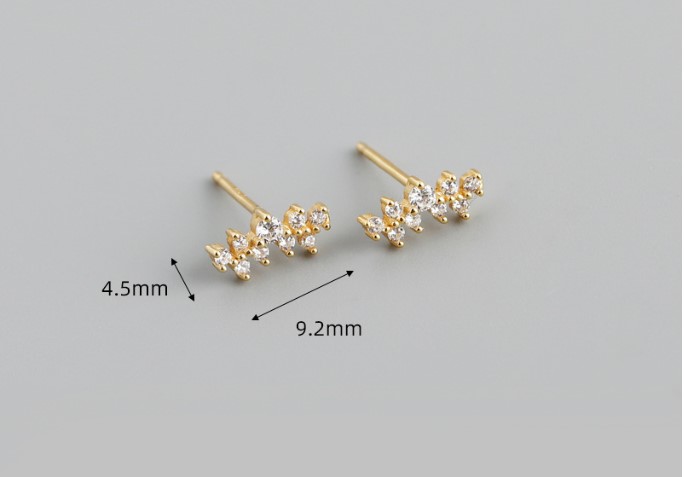 Fashion Geometric Silver Inlay Zircon Ear Studs 1 Pair display picture 5