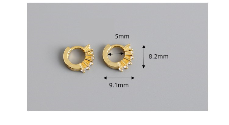 Mode Géométrique Argent Incruster Zircon Des Boucles D'oreilles 1 Paire display picture 5