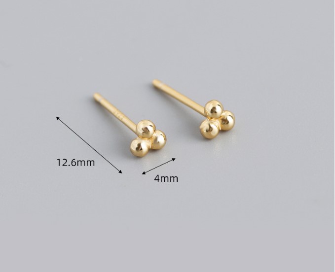 Simple Style Solid Color Silver Ear Studs 1 Pair display picture 5