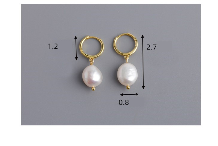 Fashion Irregular Silver Pearl Drop Earrings 1 Pair display picture 4