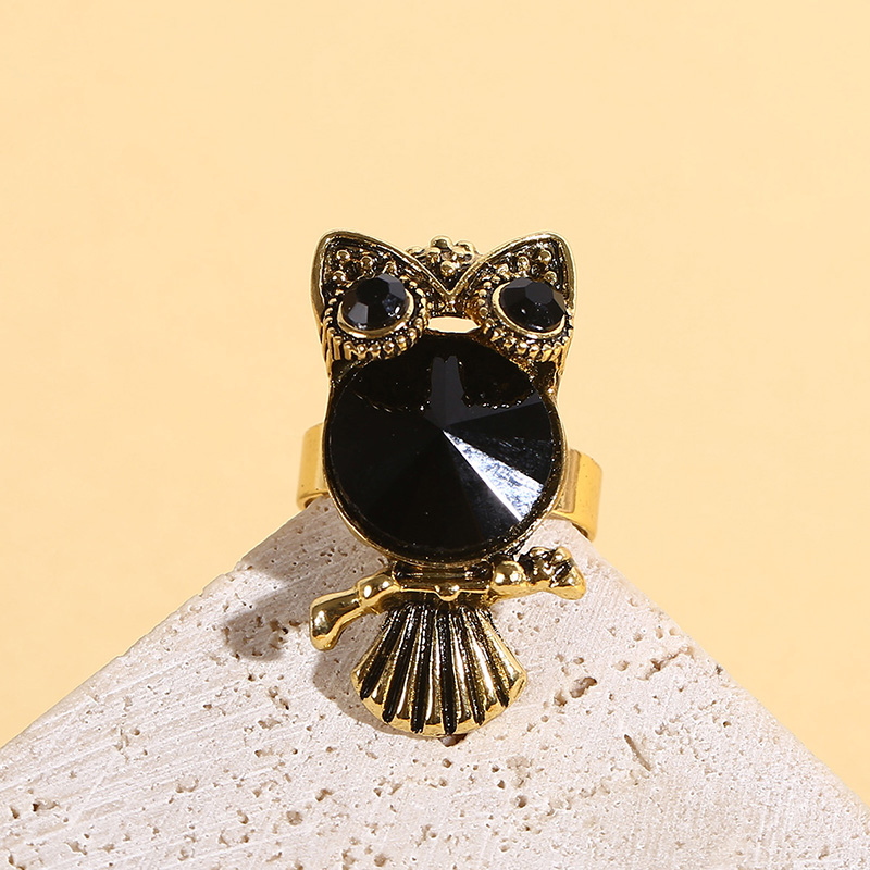 Cute Cat Alloy Inlay Rhinestones Women's Open Ring 1 Piece display picture 4