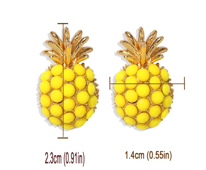 Fashion Pineapple Alloy Inlay Rhinestones Women's Ear Studs 1 Pair display picture 5