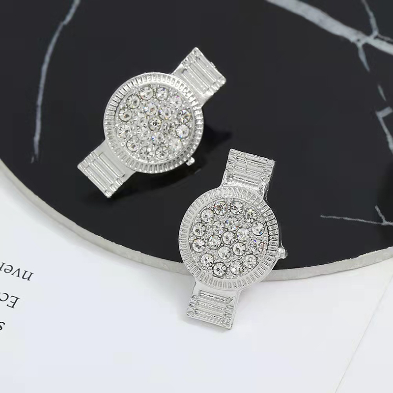 Fashion Watch Alloy Plating Rhinestones Women's Ear Studs 1 Pair display picture 4