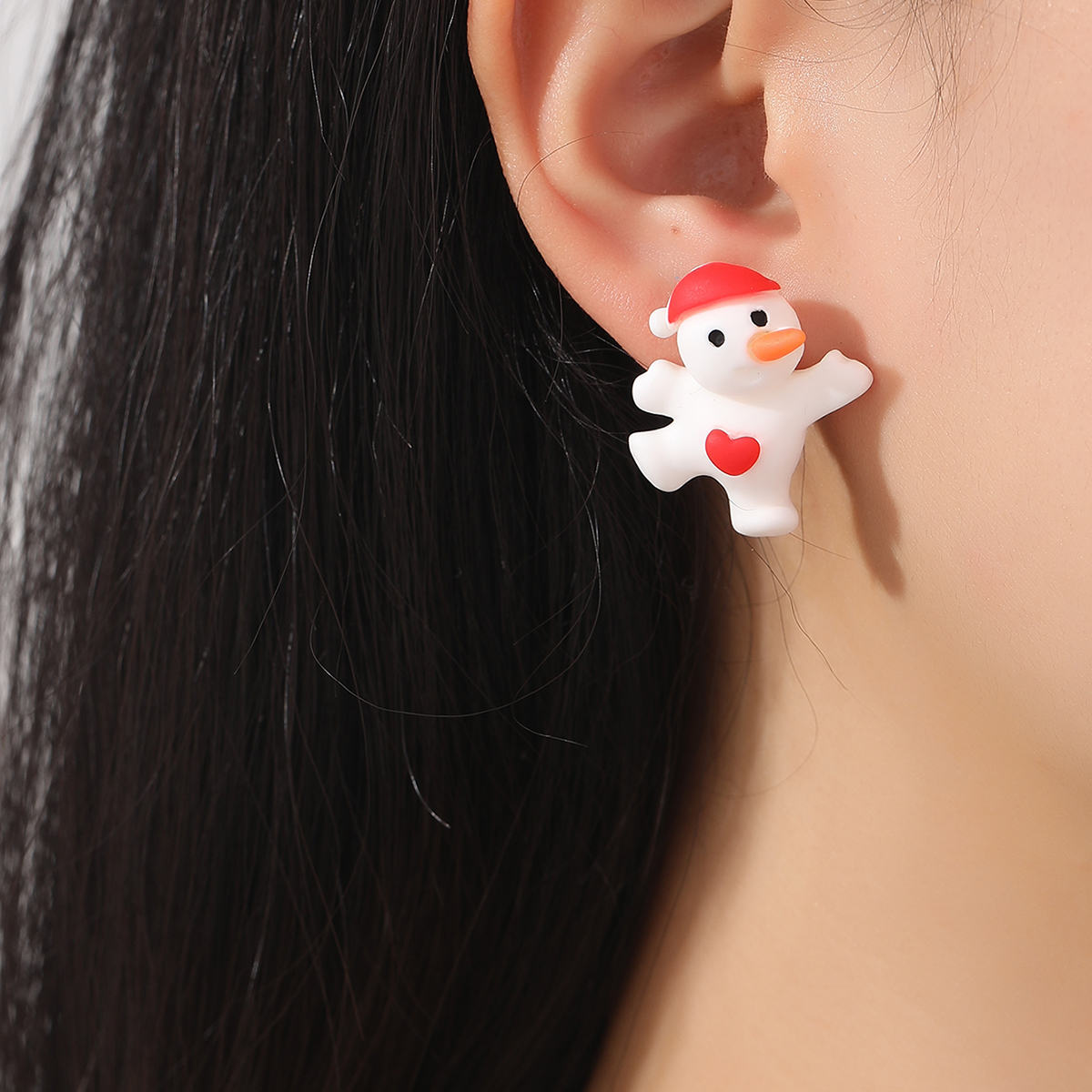 Cute Carrot Snowman Synthetic Resin Women's Ear Studs 1 Pair display picture 4