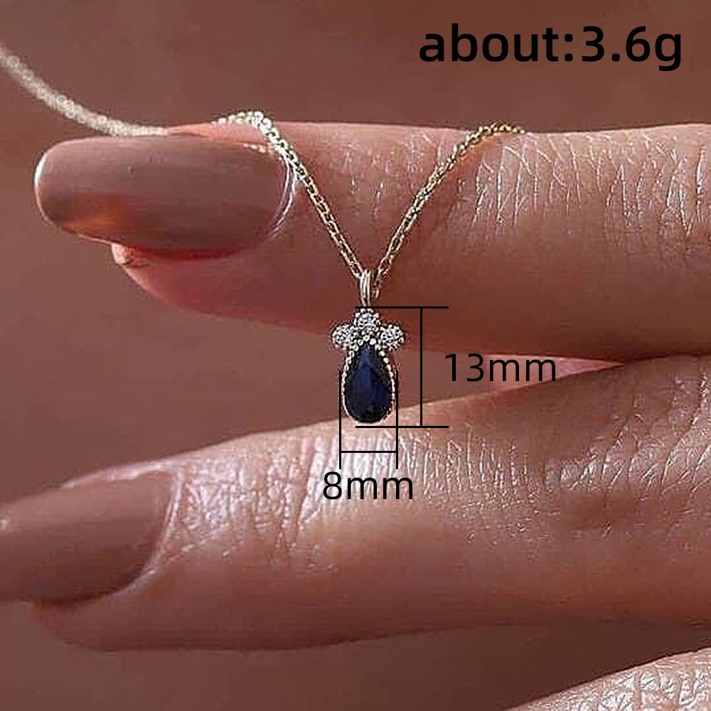 Elegant Water Droplets Copper Plating Zircon Necklace 1 Piece display picture 4
