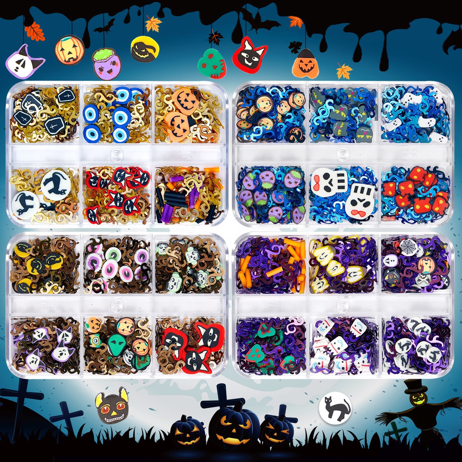 Halloween Mode Géométrique Animaux Ongles Correctifs 1 Jeu display picture 2