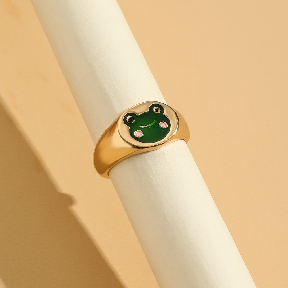 Cute Frog Alloy Plating Women's Rings 1 Piece display picture 4