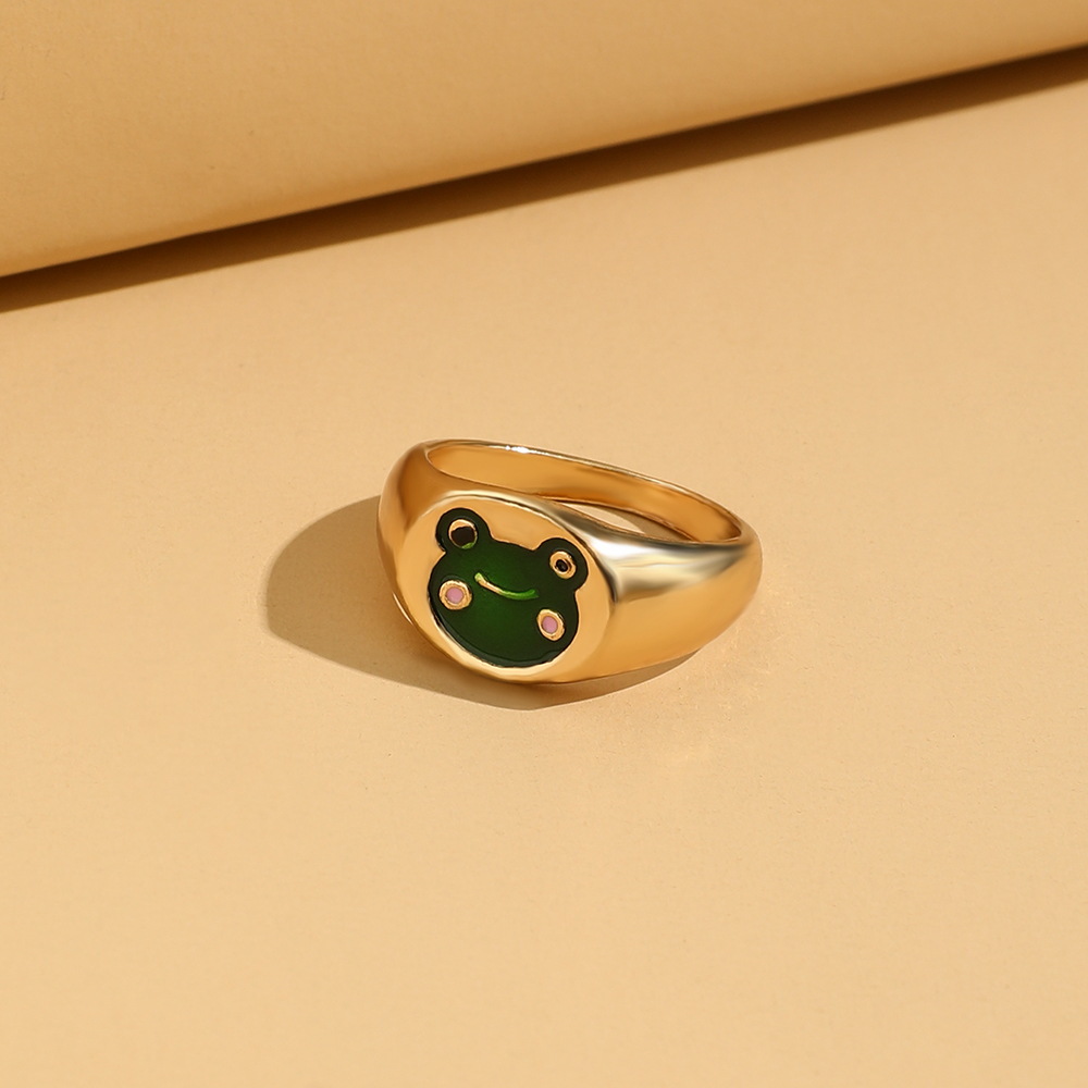 Cute Frog Alloy Plating Women's Rings 1 Piece display picture 6