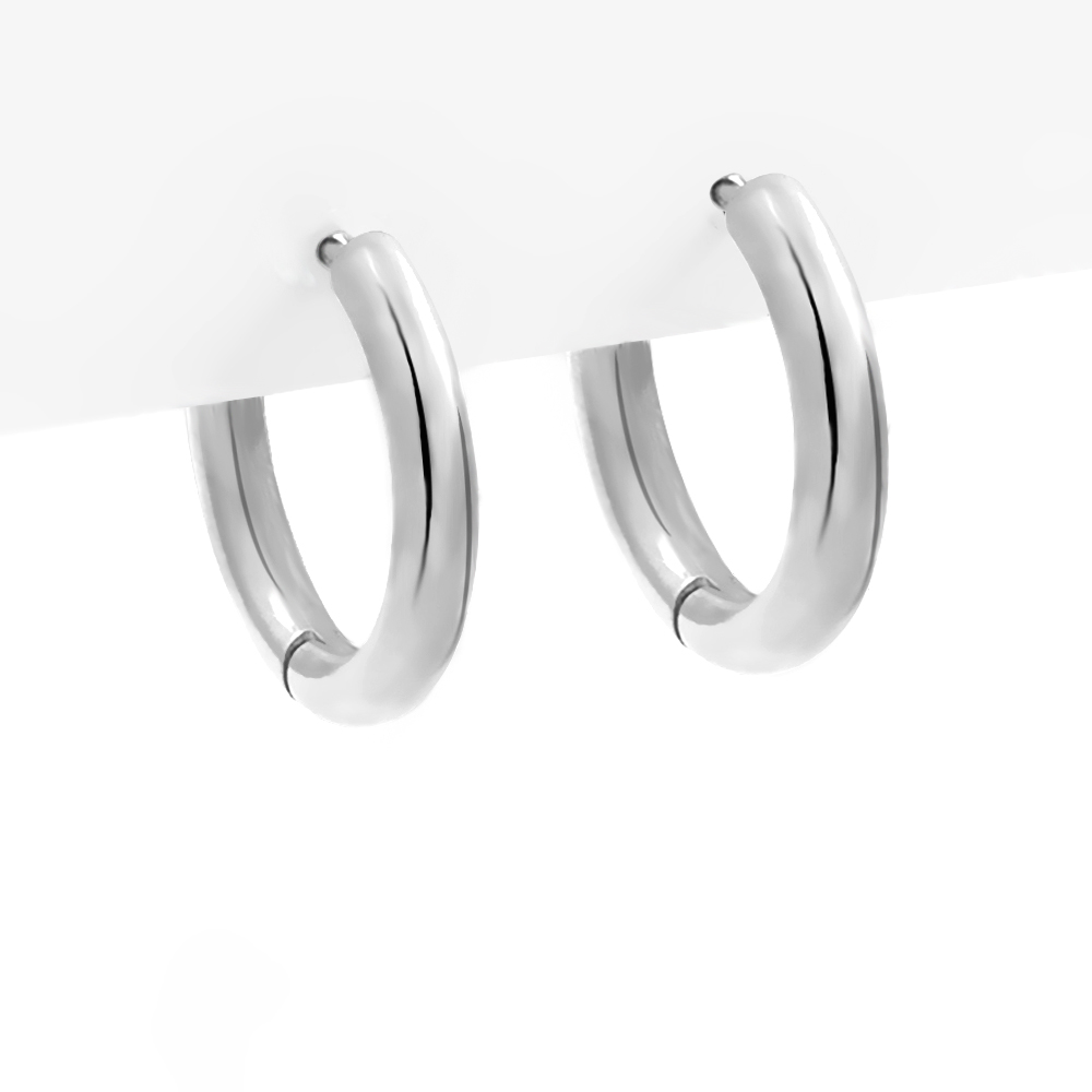 1 Paar Einfacher Stil Kreis Überzug Rostfreier Stahl Reif Ohrringe display picture 2