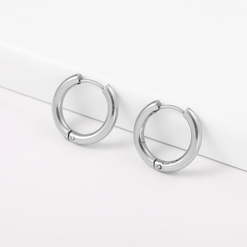 1 Paar Einfacher Stil Kreis Überzug Rostfreier Stahl Reif Ohrringe display picture 12