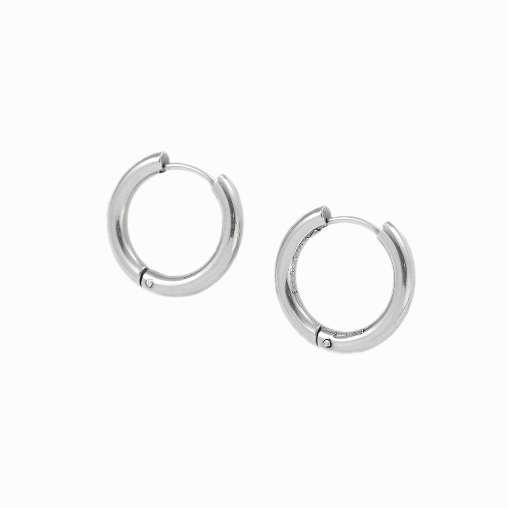 1 Pair Simple Style Circle Plating Stainless Steel Hoop Earrings display picture 1