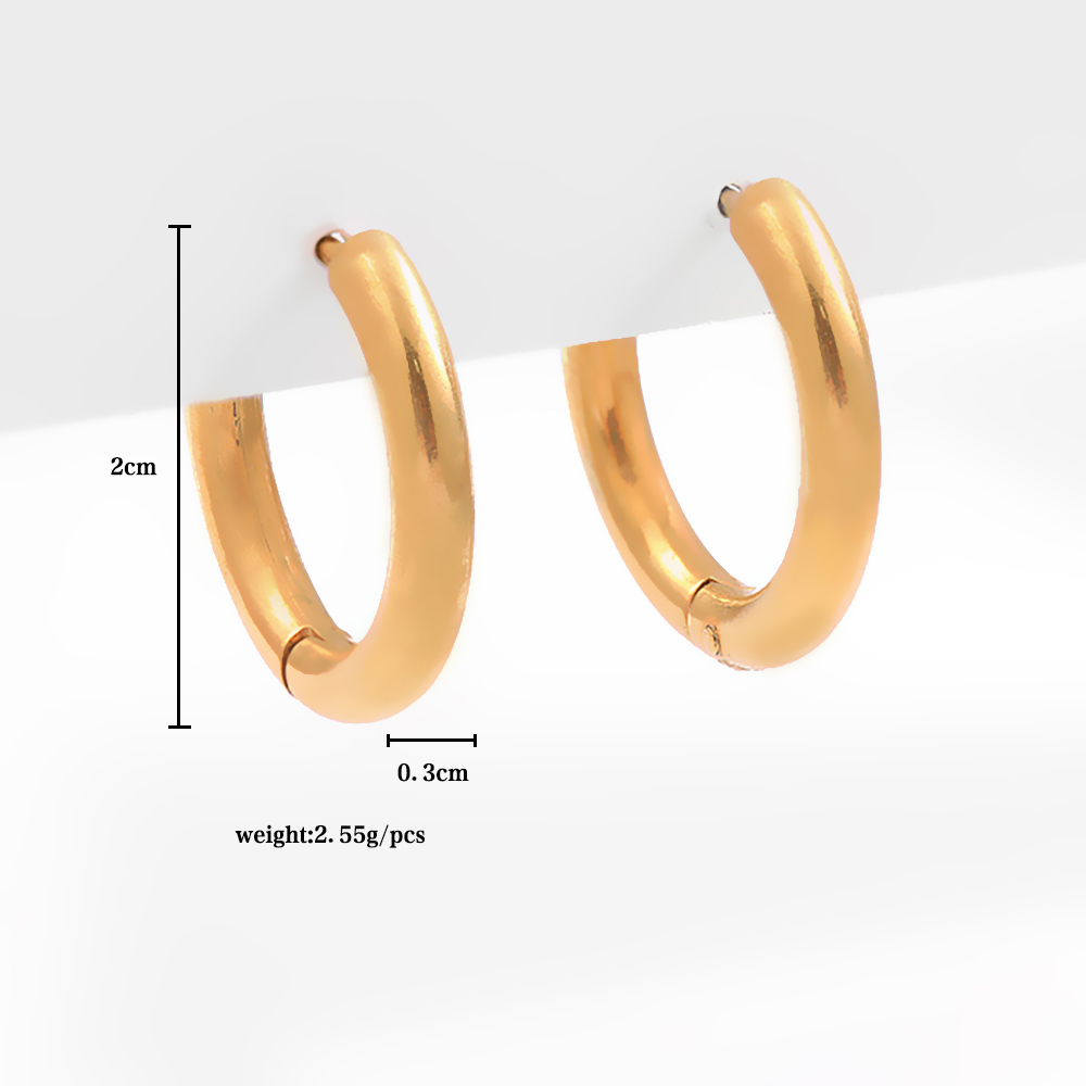 1 Paar Einfacher Stil Kreis Überzug Rostfreier Stahl Reif Ohrringe display picture 18