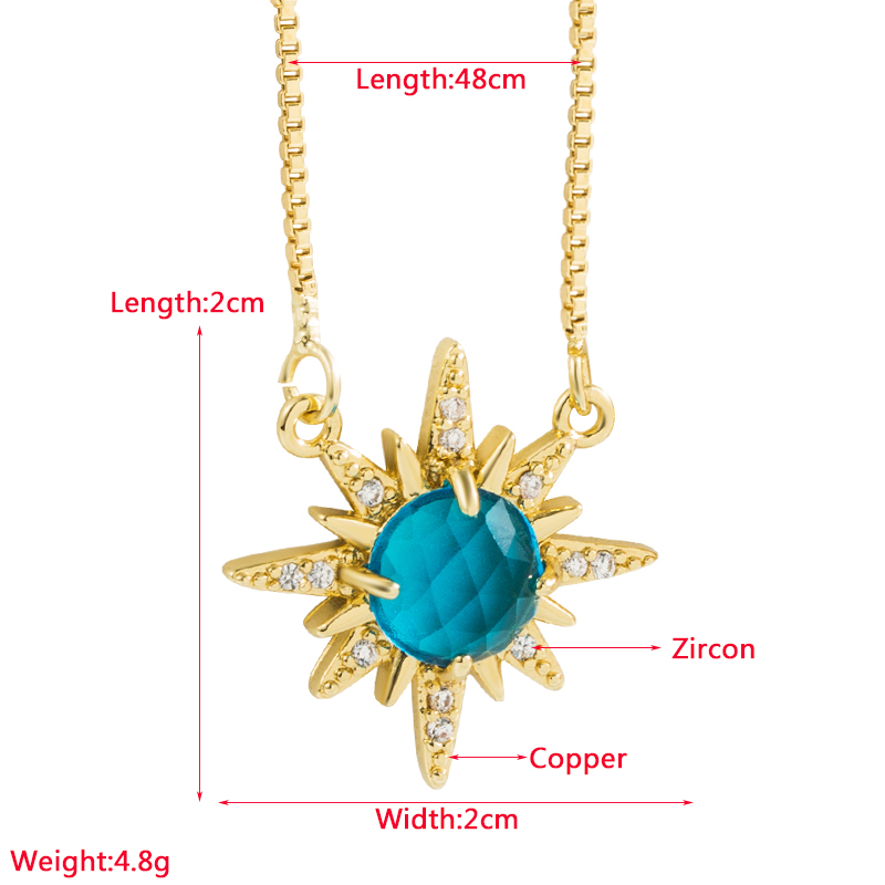 Fashion Sun Copper Gold Plated Zircon Pendant Necklace 1 Piece display picture 1