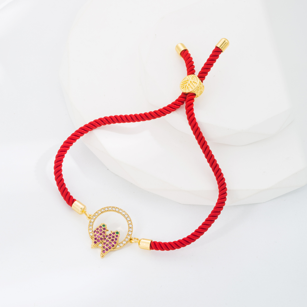 Fashion Leaf Star Bird Rope Copper Gold Plated Zircon Bracelets In Bulk display picture 3
