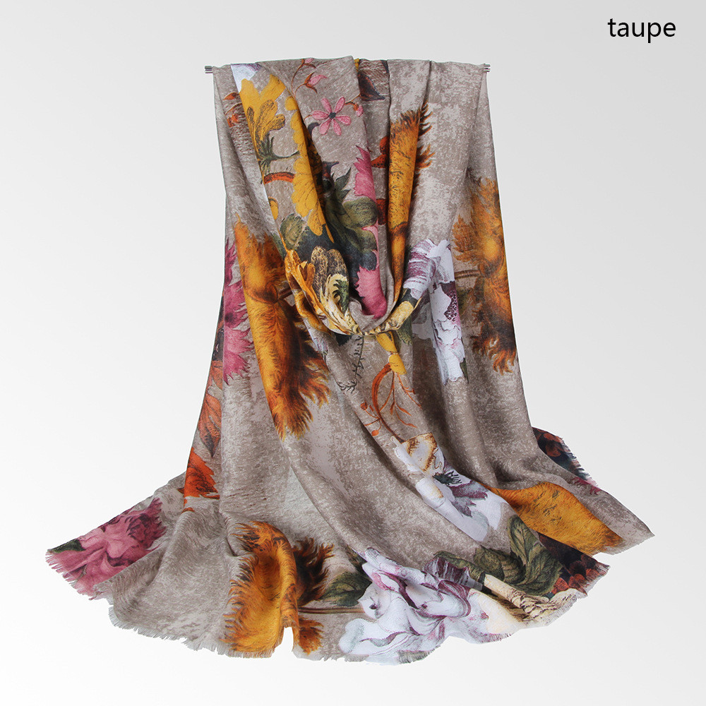 Women's Fashion Flower Cotton Printing Winter Scarves display picture 10