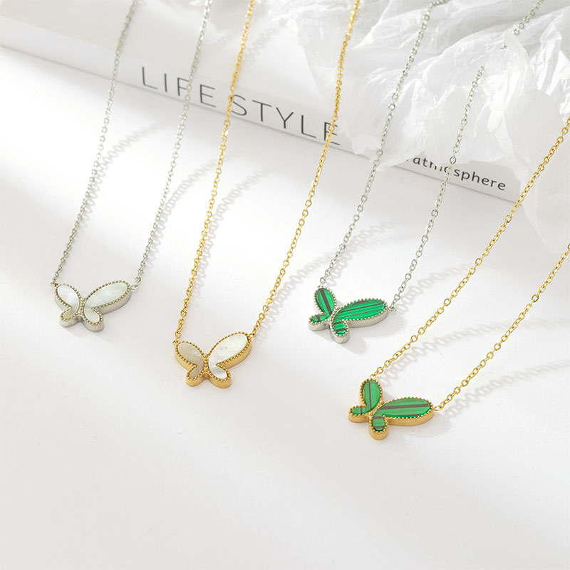 Sweet Simple Style Butterfly Stainless Steel Plating Gold Plated Pendant Necklace display picture 4