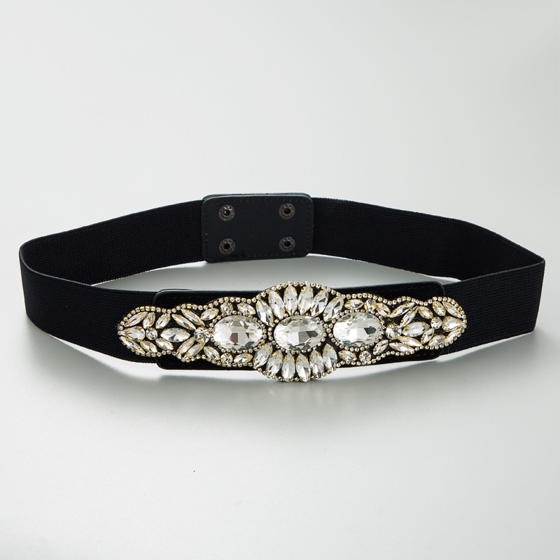 Fashion Flower Cloth Inlay Artificial Rhinestones Women's Corset Belts display picture 3