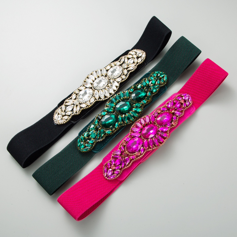 Fashion Flower Cloth Inlay Artificial Rhinestones Women's Corset Belts display picture 5