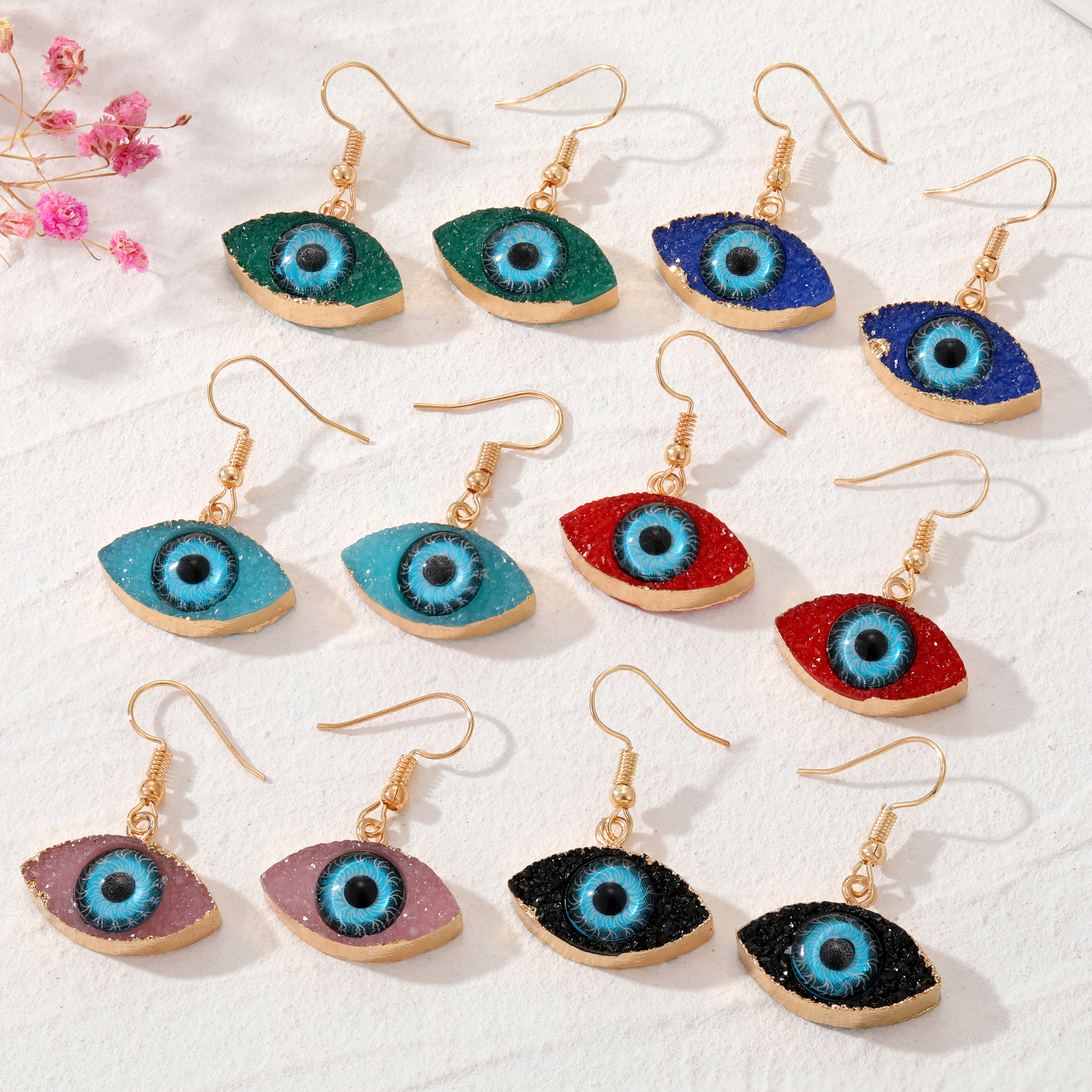 Fashion Eye Alloy Resin Plating Women's Ear Hook 1 Pair display picture 1