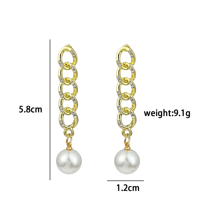 Vintage Style Geometric Alloy Plating Artificial Pearls Artificial Diamond Women's Drop Earrings 1 Pair display picture 1