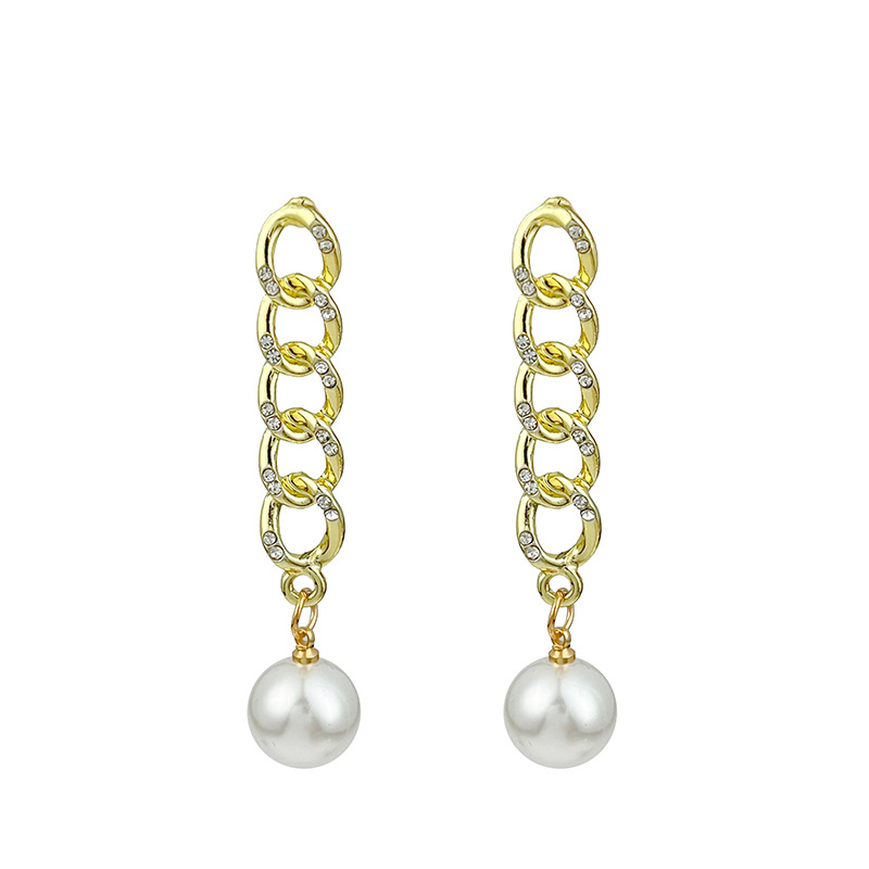 Vintage Style Geometric Alloy Plating Artificial Pearls Artificial Diamond Women's Drop Earrings 1 Pair display picture 4
