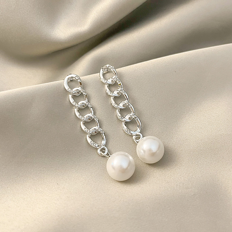 Vintage-stil Geometrisch Legierung Überzug Künstliche Perlen Künstlicher Diamant Frau Tropfenohrringe 1 Paar display picture 6