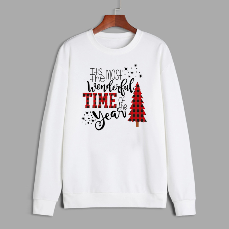 Fashion Christmas Tree Letter Polyester Round Neck Long Sleeve Regular Sleeve Printing Hoodie display picture 1
