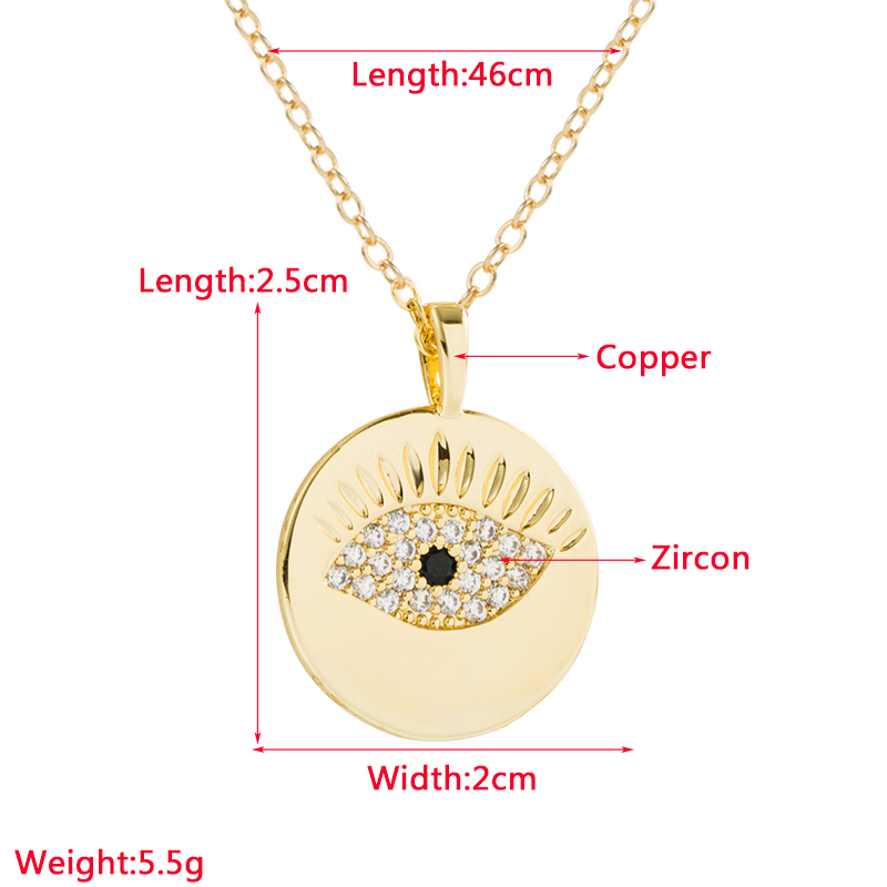 Fashion Devil's Eye Bird Copper Gold Plated Zircon Pendant Necklace 1 Piece display picture 1