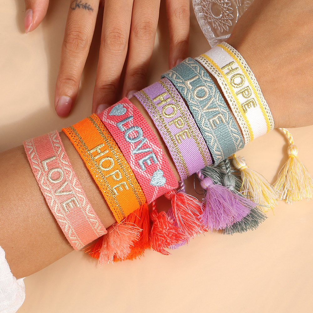 Fashion Letter Rope Knitting Women's Bracelets 1 Piece display picture 2