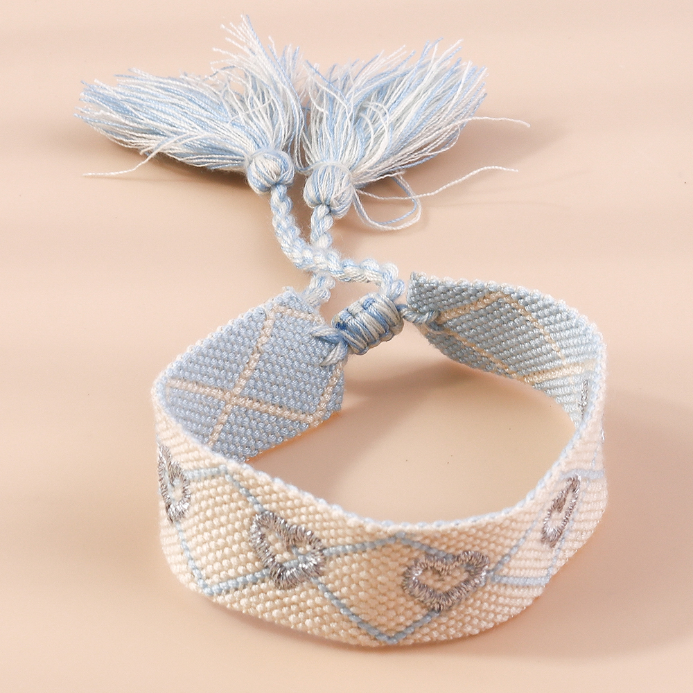 Retro Letter Heart Shape Rope Knitting Women's Bracelets 1 Piece display picture 5
