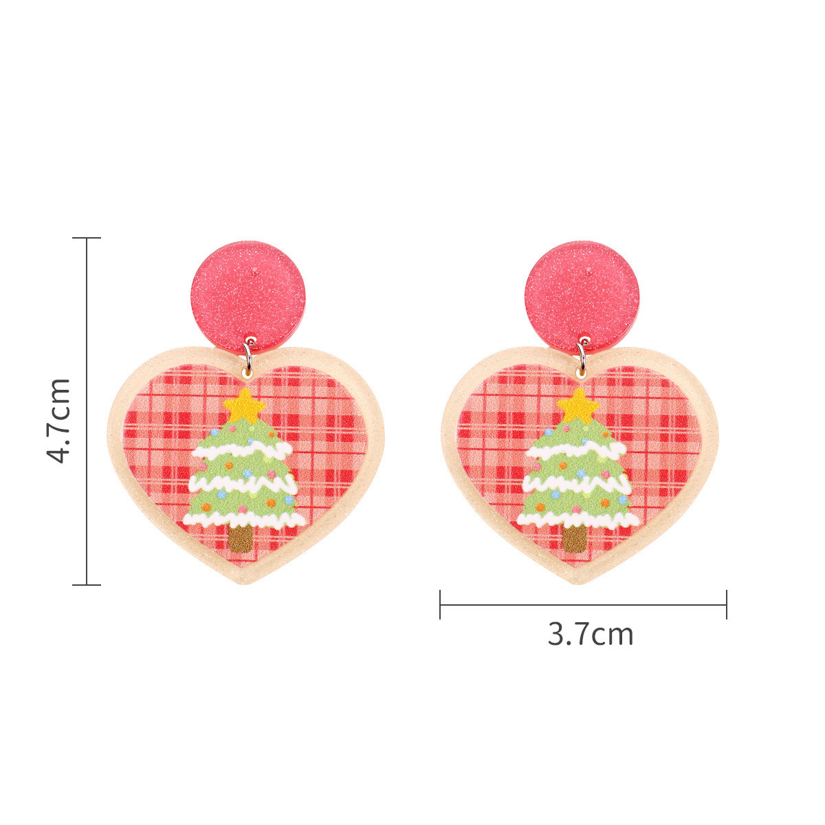 Fashion Heart Shape Snowflake Plastic Printing Women's Drop Earrings 1 Pair display picture 9
